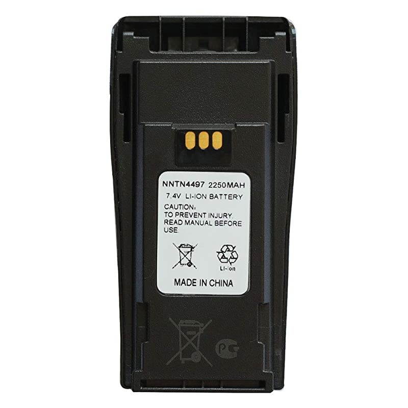 7.4V 2250mAh Li-ion Battery High-Capacity Compatible for Motorola Radio NNTN4496 NNTN4497 CP040 CP150 CP200 CP200D CP200XLS EP450 DEP450 PR400 GP3188 GP3688 Walkie Talkies with Belt Clip