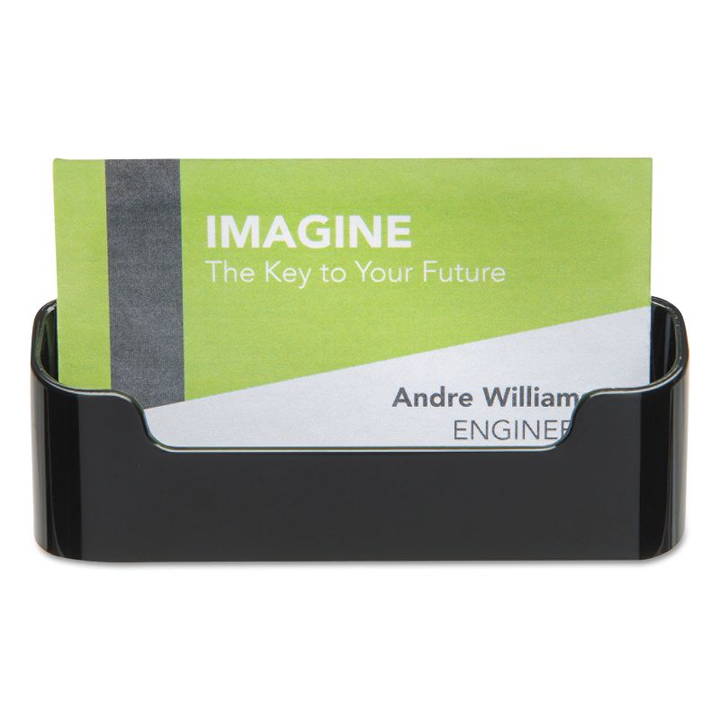 Deflecto Recycled Business Card Holder Holds 50 2 x 3 1/2 Cards Black 90104