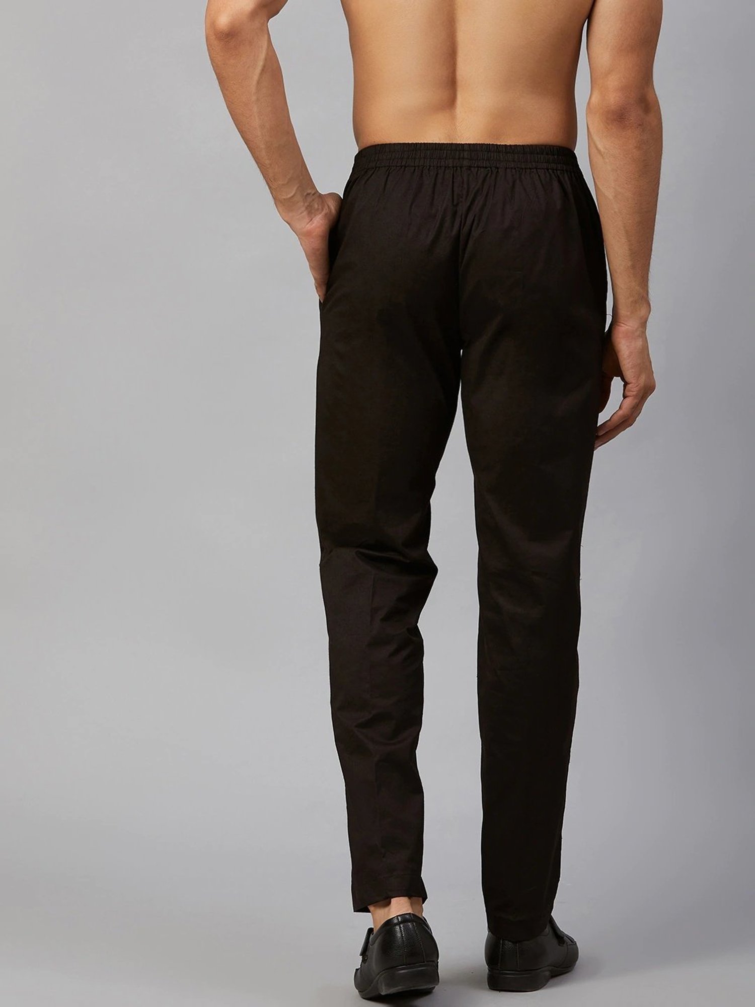 See Designs Black Cotton Regular Fit Pyjamas