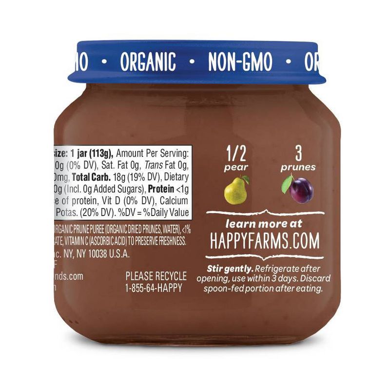 HappyBaby Clearly Crafted Pears & Prunes Baby Food Jar - 4oz