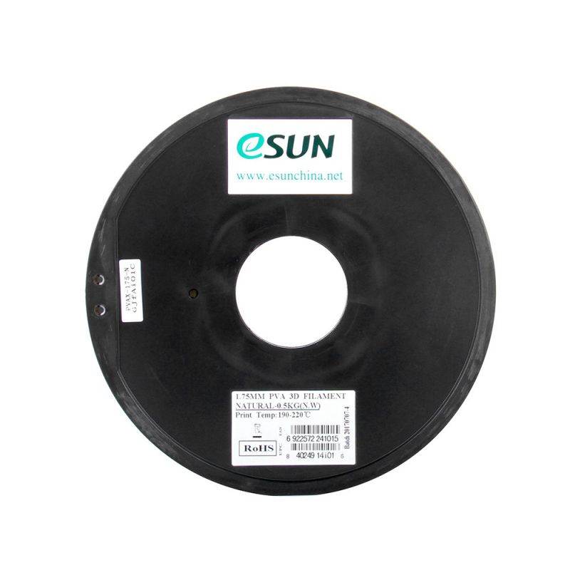 eSUN PVA 1.75mm 3D Printers Filament 0.5kg(1.1lb) Spool Water-soluble Consumables Natural Material Refills