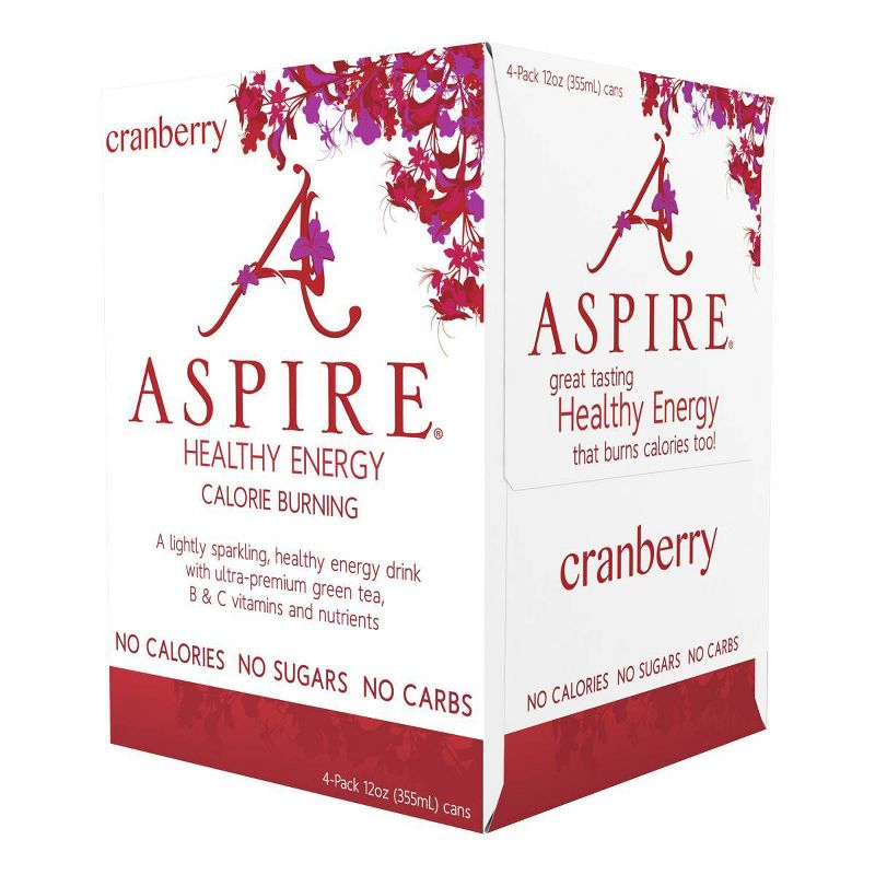 Aspire Healthy Energy Cranberry - 4pk/12 fl oz Cans