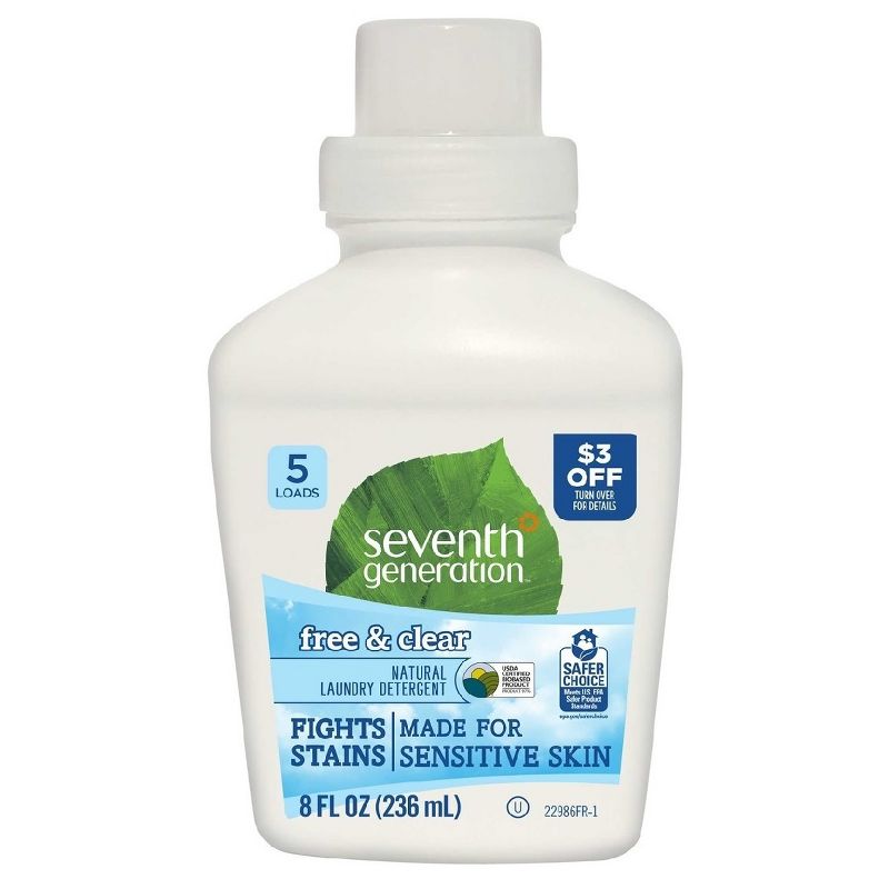 Seventh Generation Trial Liquid Laundry Free & Clear - 8 fl oz