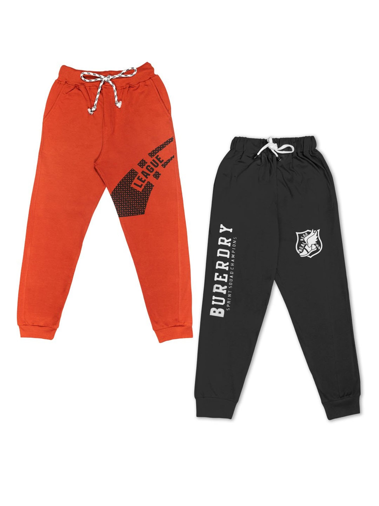 Todd N Teen Kids Red & Black Printed Joggers (Pack Of 2)