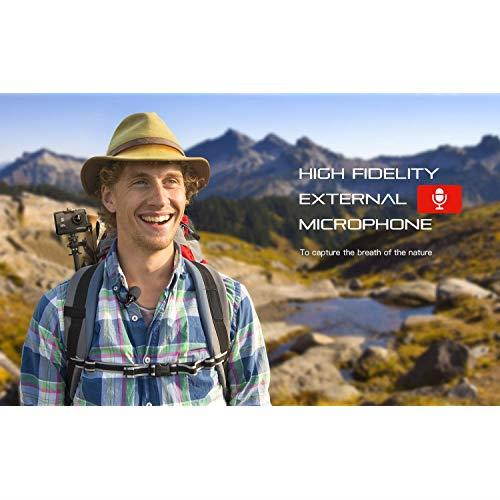 4K 20MP WiFi Action Camera External Microphone Remote Control EIS Stabilization Underwater 40M Waterproof Sport Camera Time Lapse with 2X1200mAh Batteries and 20 Accessories