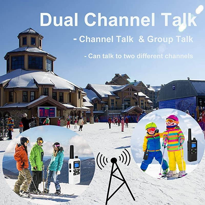 FRS Two Way Radio  FWCN30A Rechargeable Handheld Walkie Talkie Long Range 22 Channels with NOAA Weather Alert/Flashlight/LCD Display/Call Tone/Group/Keypad Lock (4 Packs