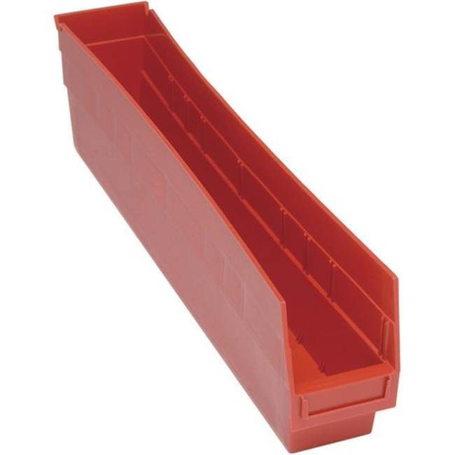 QUANTUM STORAGE SYSTEMS QSB205RD Red Shelf Bin, 23-5/8"L x 4-1/8"W x 6"H