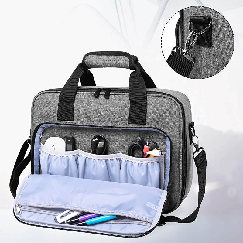 Projector CaseProjector Bag with Accessories Storage Pockets Compatible with Most Major ProjectorsMedium1375 x 105 x 45 Inches Gray