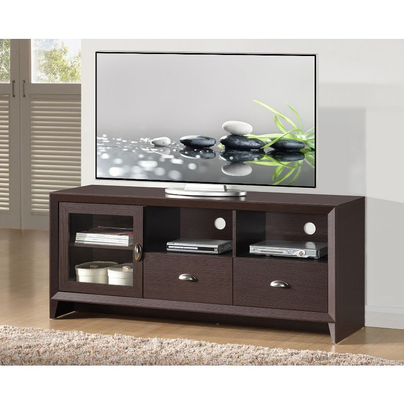 60" Modern TV Stand with Storage Brown - Techni Mobili