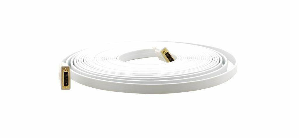 Kramer C-DM/DM/FLAT(W)-35 DVI-D (M) Flat White Single Link Cable - 35ft