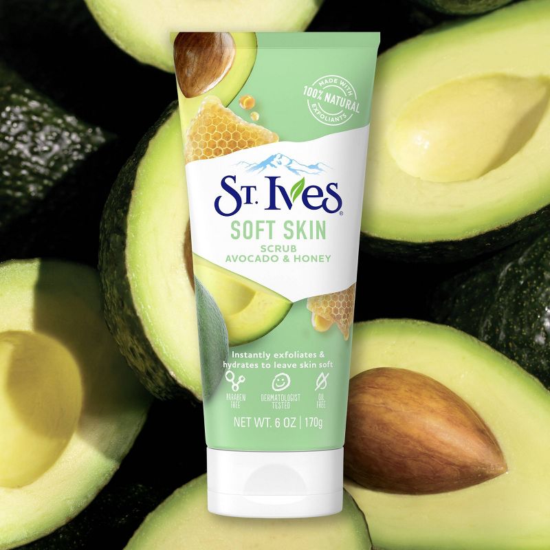 St. Ives Avocado and Honey Scrub - 6pk/6oz each