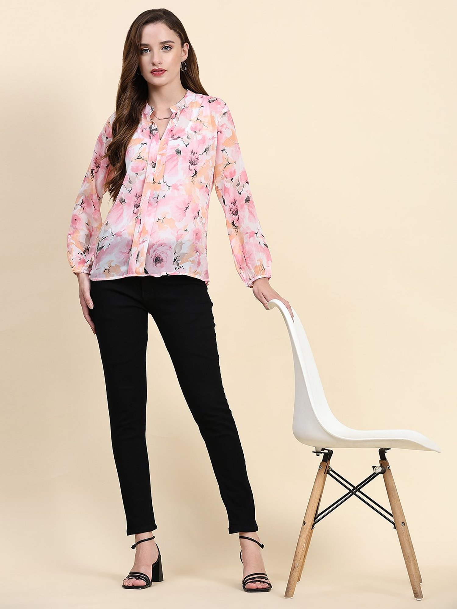 KERI PERRY Pink Printed Top