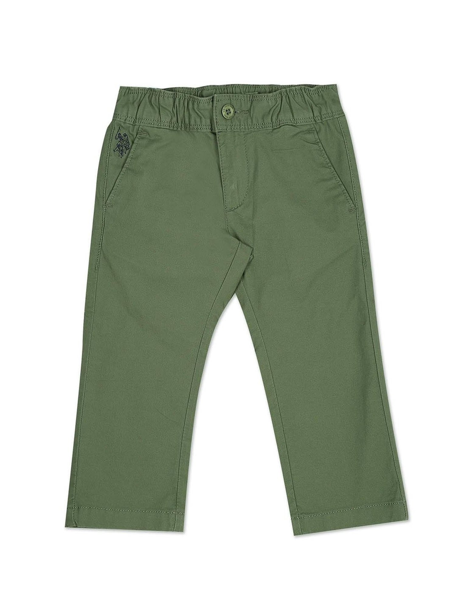 U.S. Polo Assn. Boys Olive Solid Trousers