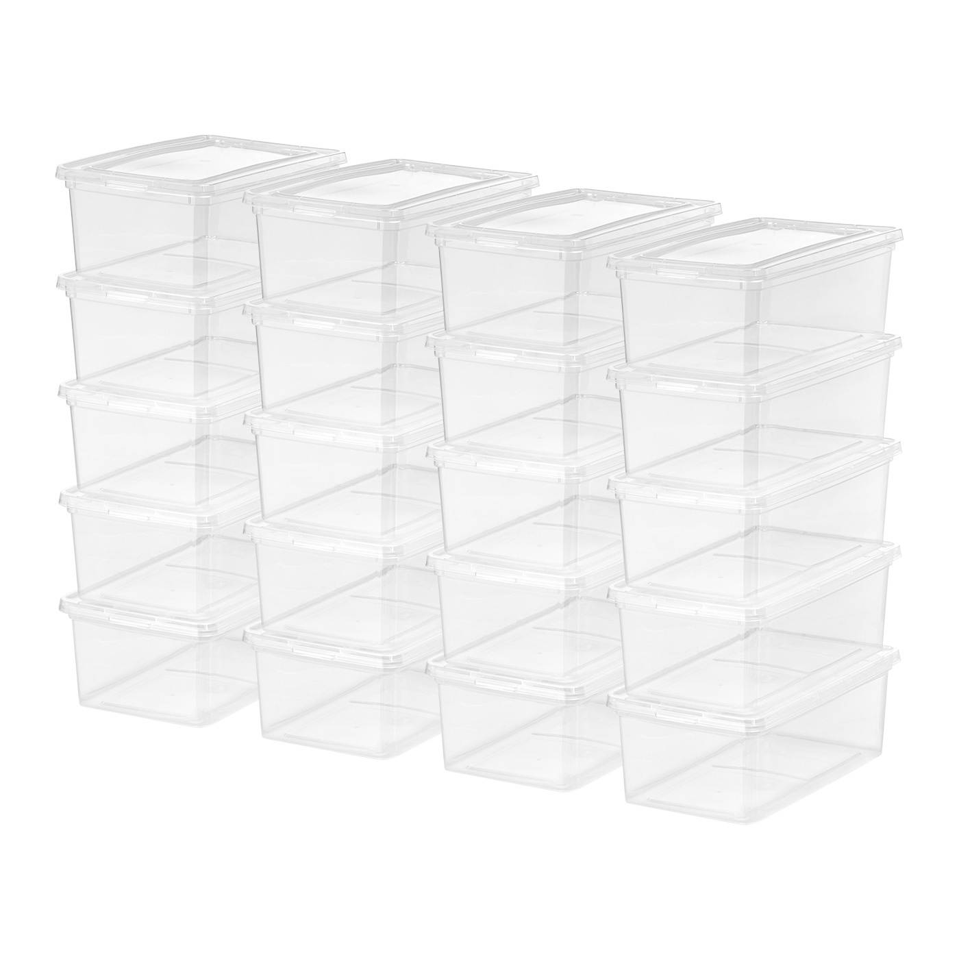 IRIS 5 Quart Clear Storage Box, 20 Pack