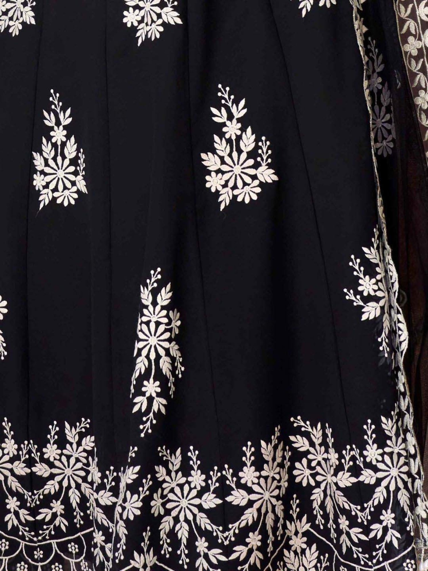 Odette Black Embroidered Kurta Pant Set With Dupatta
