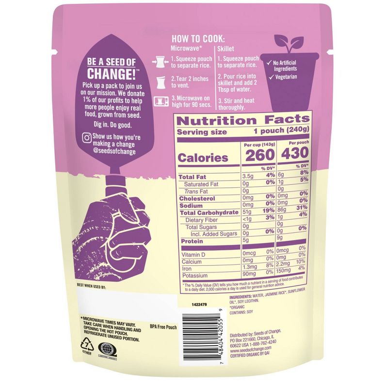 Seeds of Change Organic Jasmine Rice - 8.5oz