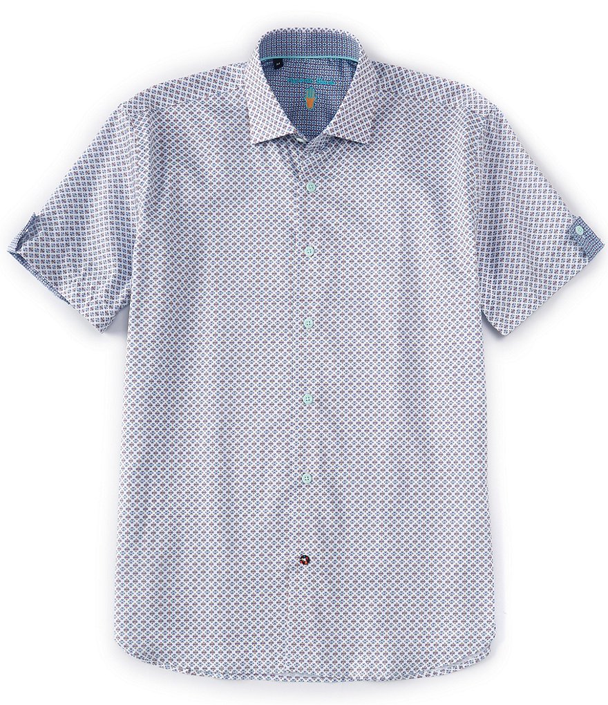 Visconti Geo Dot Print Short-Sleeve Woven Shirt