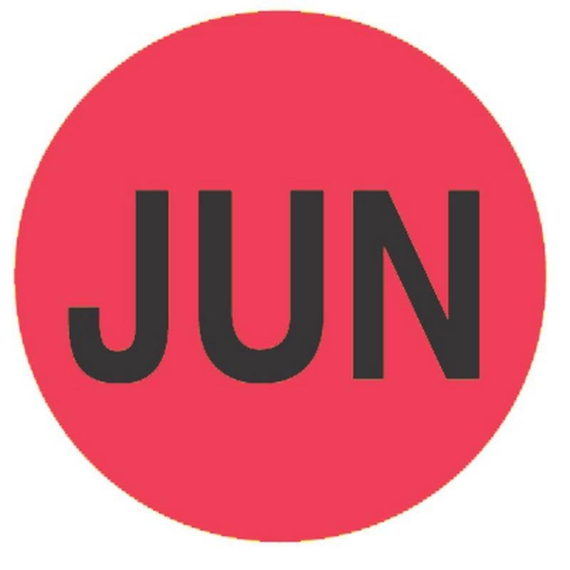 2" Diameter June Circle Labels (500 per Roll)