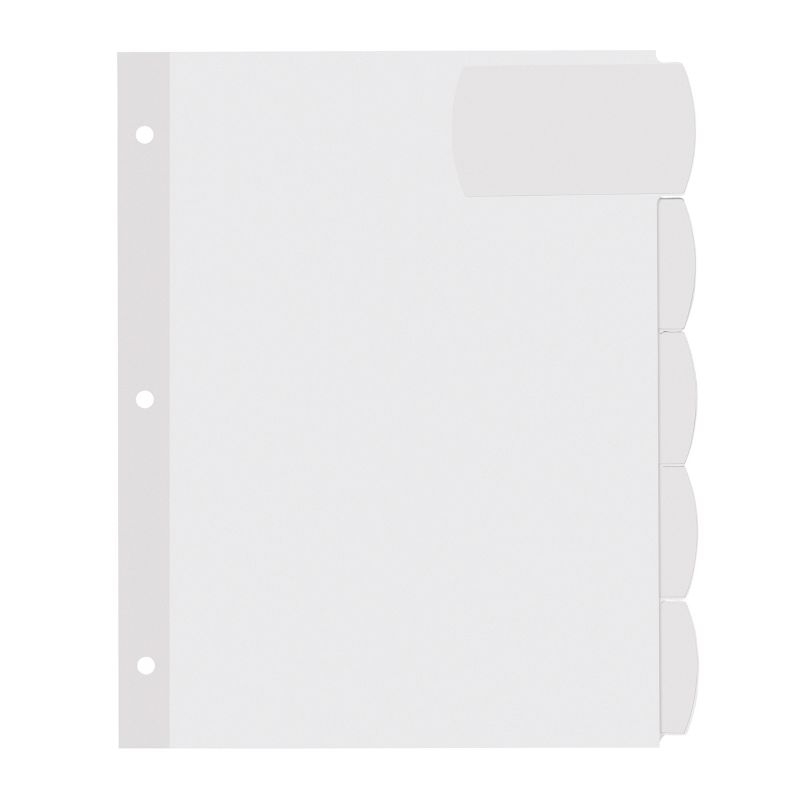 Avery 5ct Printable White Label Big Tab Divider Set
