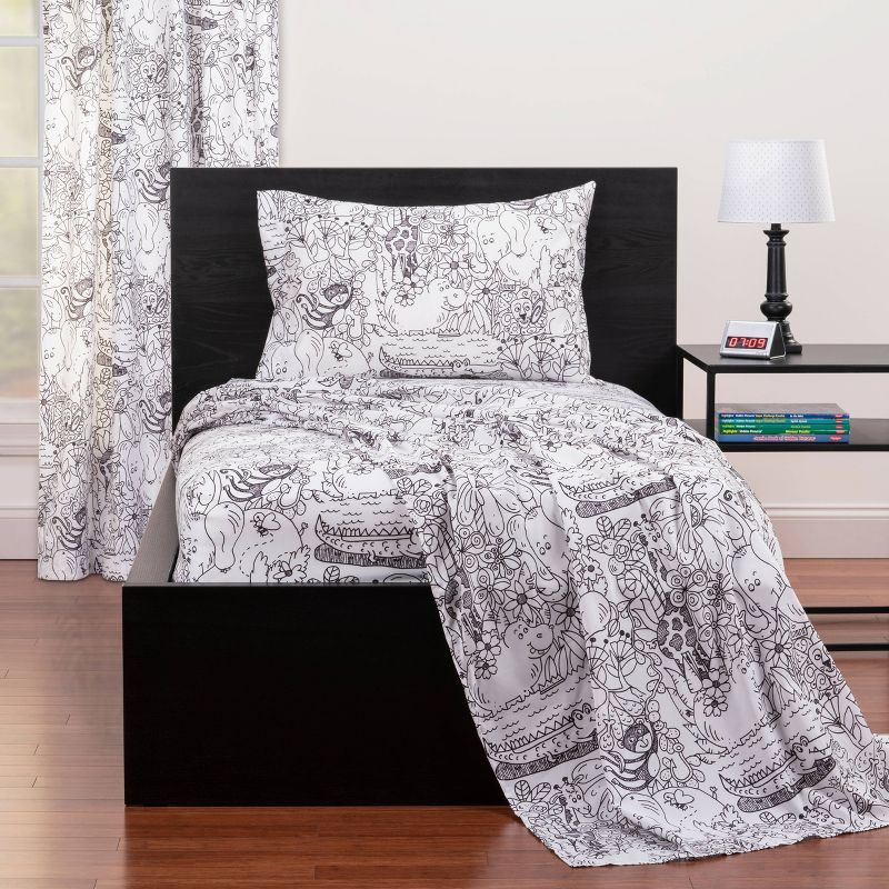 Jungle Jamboree Hidden Pictures Rod Pocket Curtain Panel -Highlights