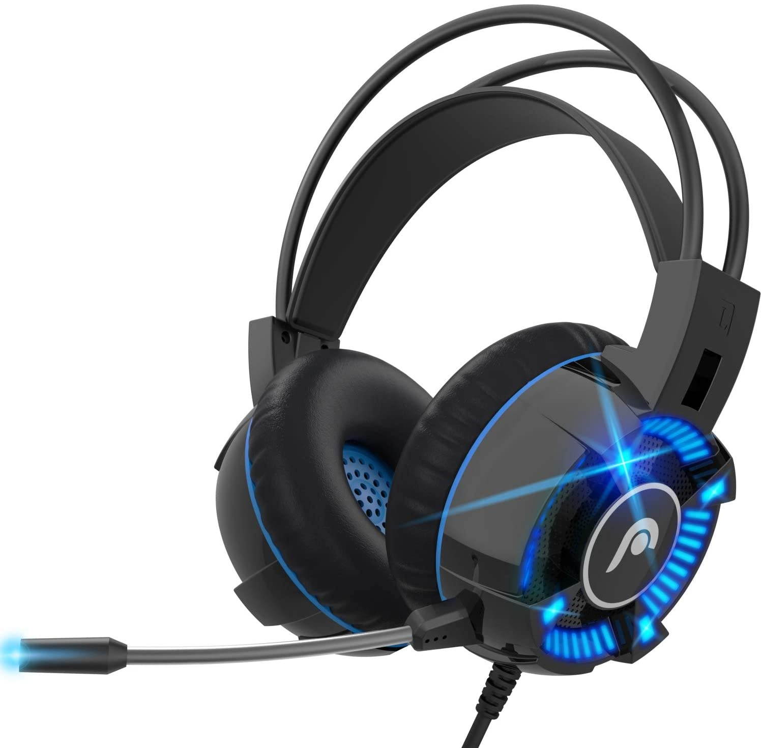 Fosmon Gaming Headset with Mic Microphone, (50mm Surround Sound Driver) Strong Bass Over Ear Headphone with Comfy Ergonomic Headband Compatible with Xbox One PS4 Nintendo Switch PC Laptop Desktop Mac