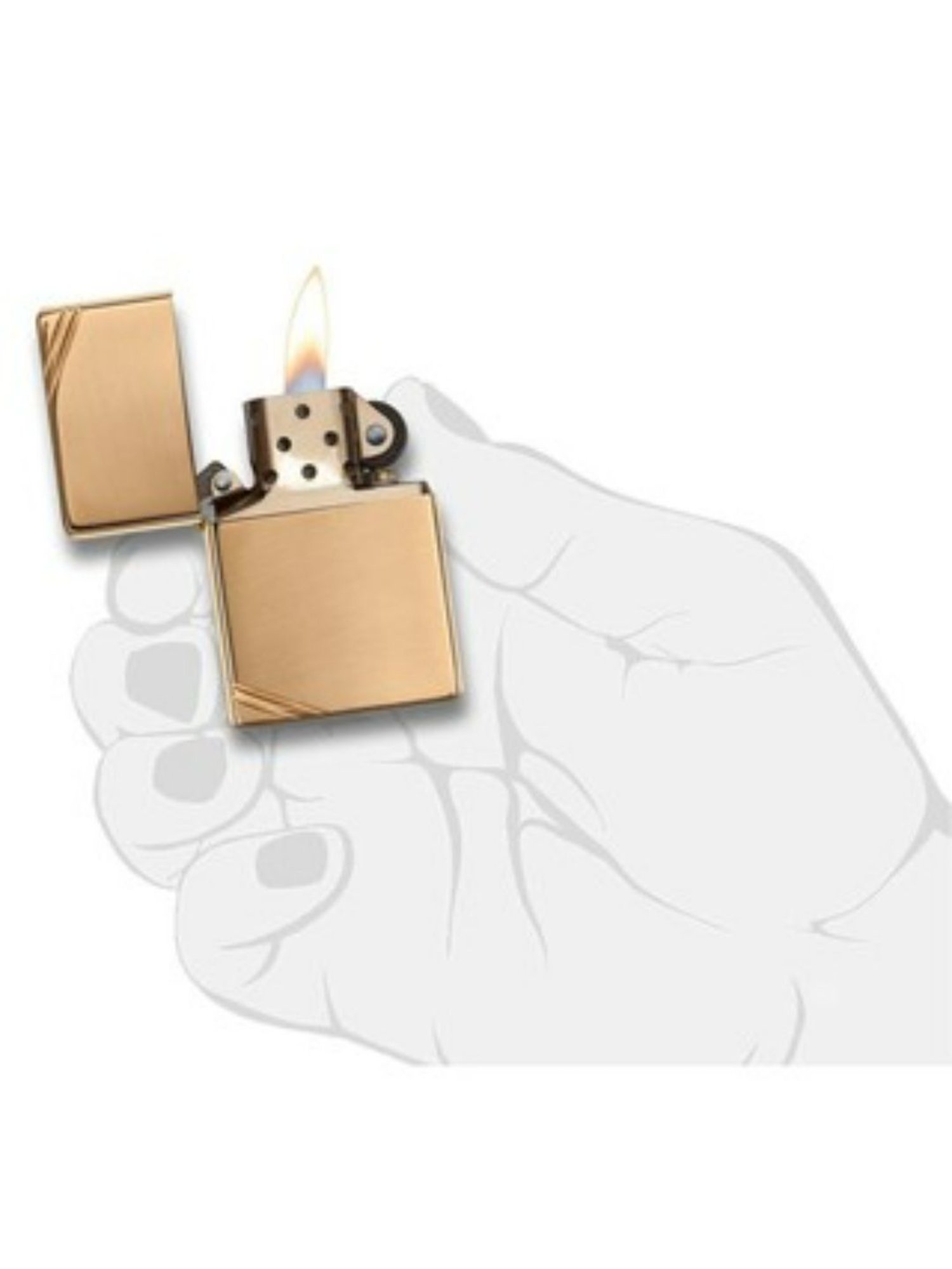 Zippo Silver Vintage with Slashes Brass Windproof Pocket Lighter