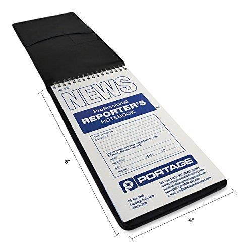 Reporter&rsquo;s Notebook Cover and Holder for Extra Stability &ndash; 4  x 8  Black Leather, Includes a Pen Pocket