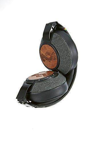 House of Marley, Liberate XLBT Bluetooth Wireless Over-Ear Headphones - 12 Hour Playtime, Removable 1-Button Microphone, Foldable Over Ear Design, Comes with Stash Bag, EM-FH041-MI Midnight