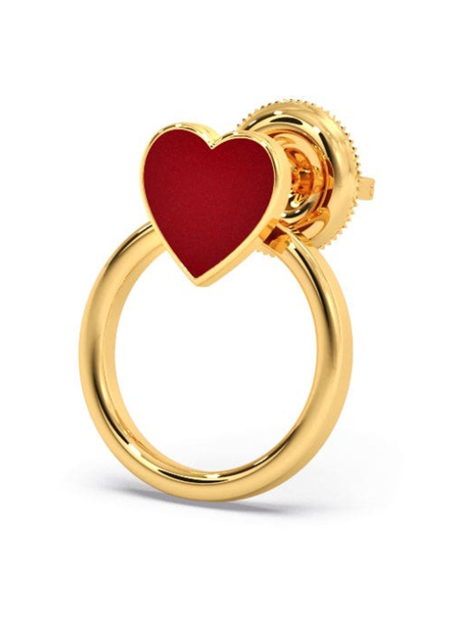 Candere by Kalyan Jewellers Peacock Collection 18k Yellow Gold Stud Earrings for Women