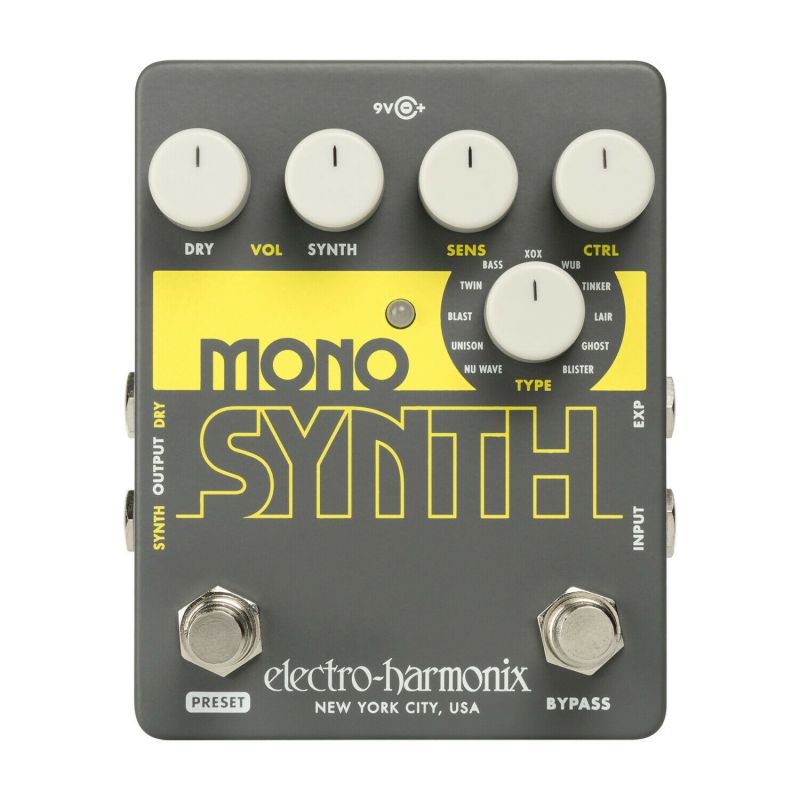 Electro Harmonix Guitar Mono Synth Effects Pedal Includes Power Supply