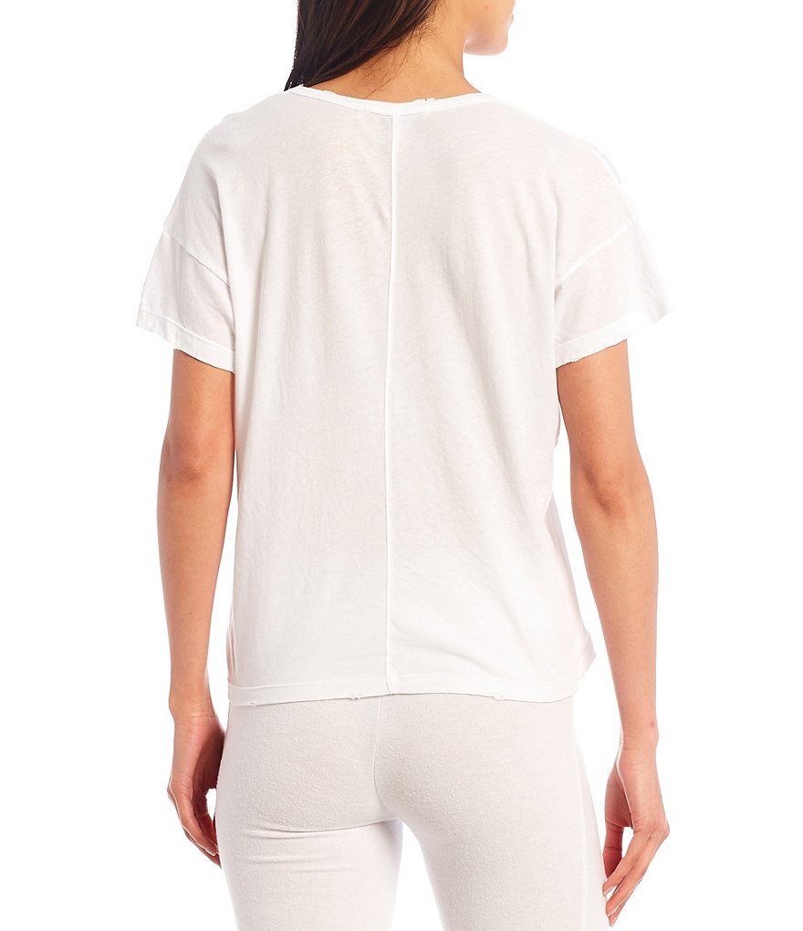 WILDFOX Knit Chrissy V-Neck Short Sleeve Coordinating Tee