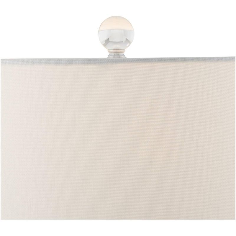 Regency Hill Traditional Table Lamps Set of 2 with Night Light Clear Glass Rod Brushed Nickel White Drum Living Room Bedroom House