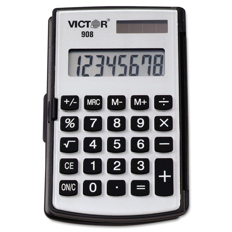 Victor 908 Portable Pocket/Handheld Calculator 8-Digit LCD 