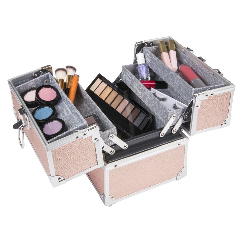 Caboodles Adored 4-Tray Train Case Rose Gold
