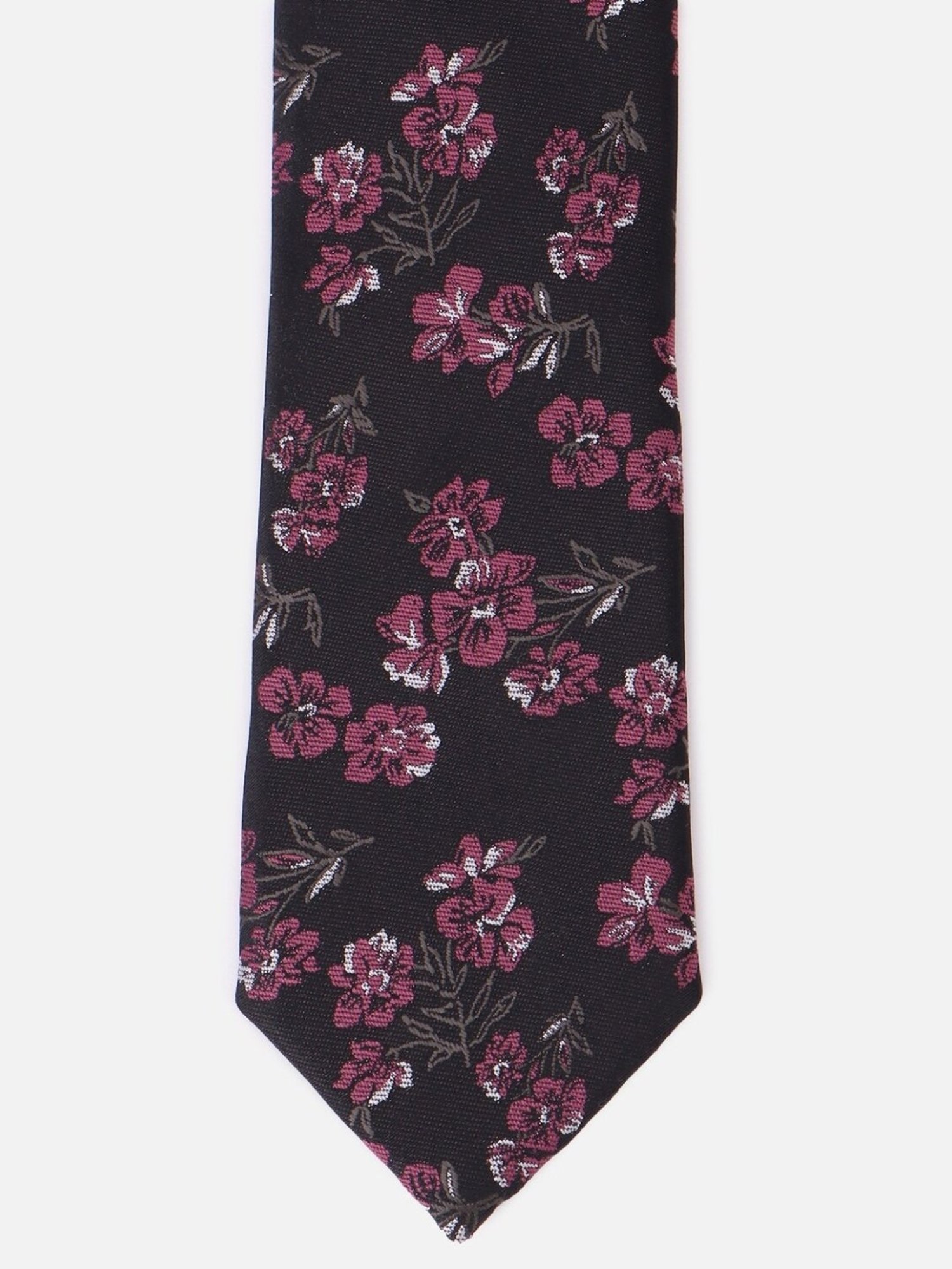 Louis Philippe Black Printed Tie