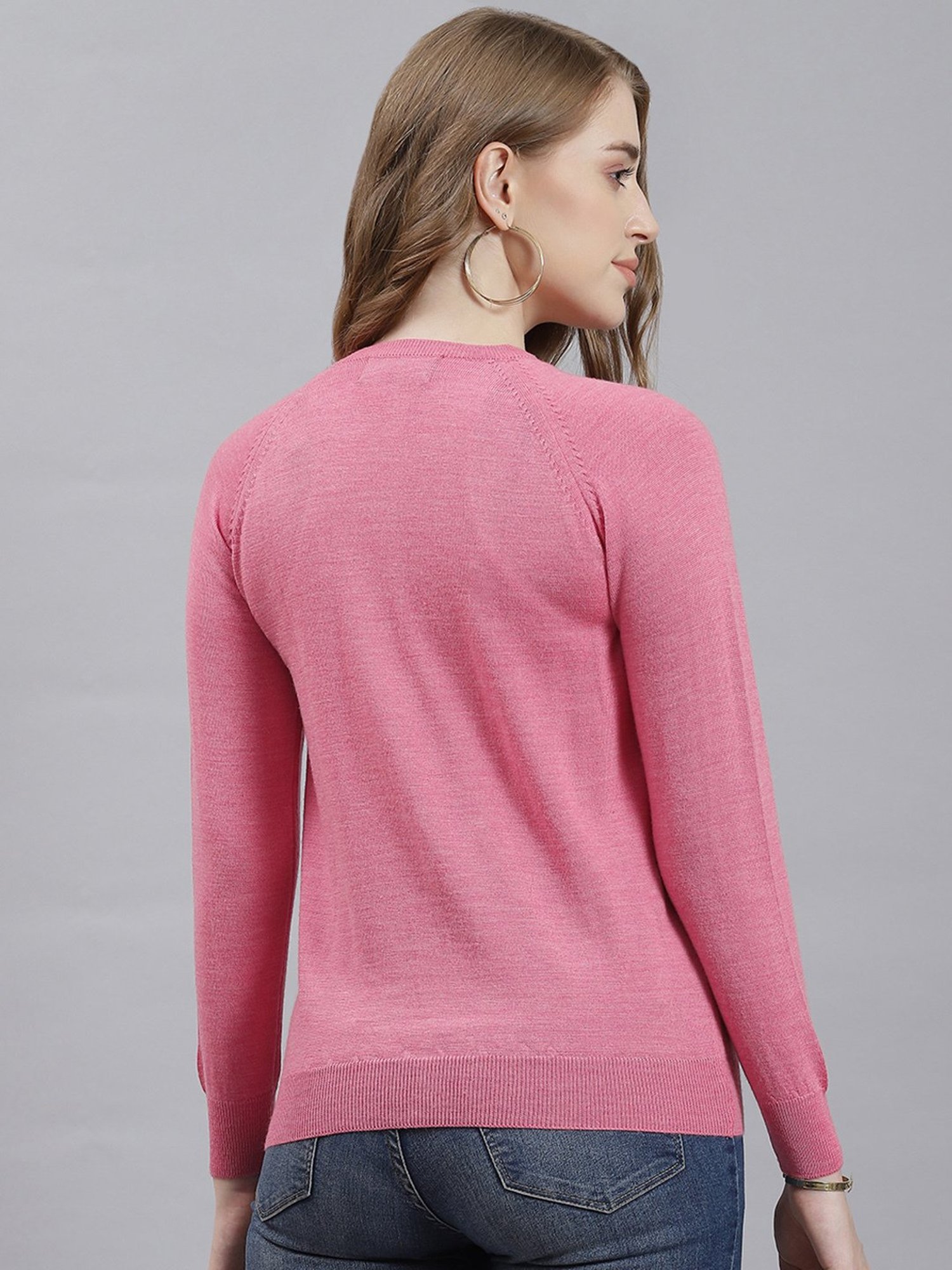 Monte Carlo Pink Regular Fit Sweaters