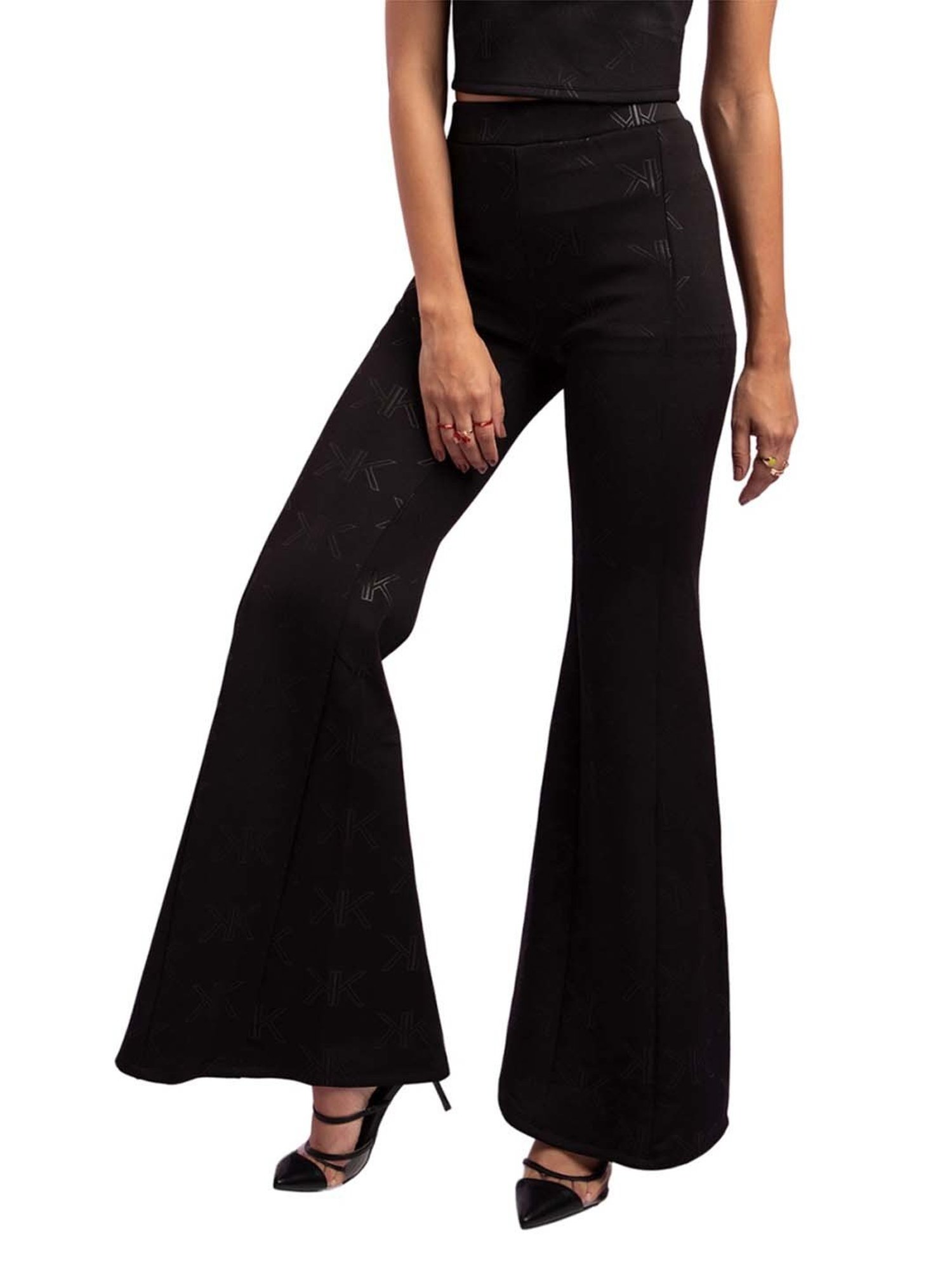 KENDALL + KYLIE Black High Rise Bootcut Pants