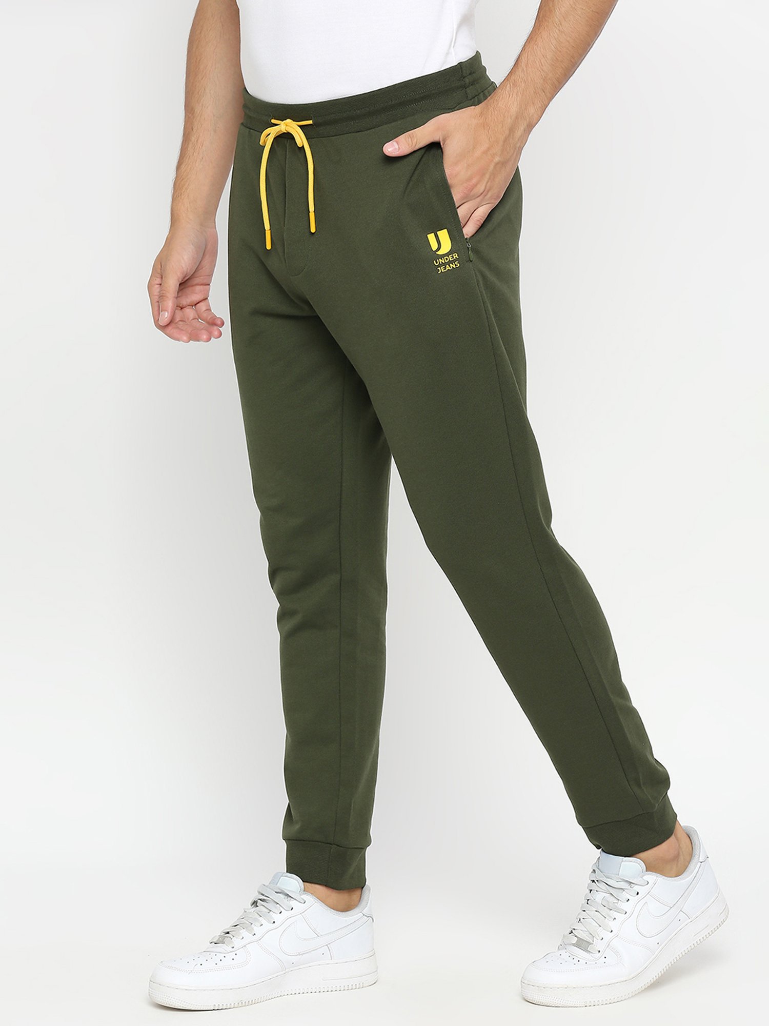 UnderJeans by Spykar Olive Joggers