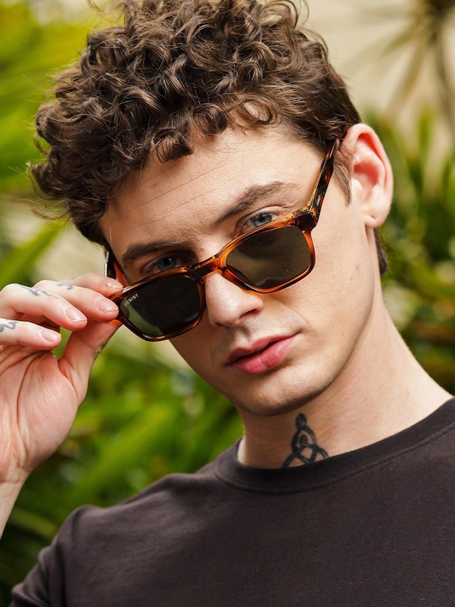 Resist Eyewear Brown Wayfarer uv protected Unisex Sunglasses