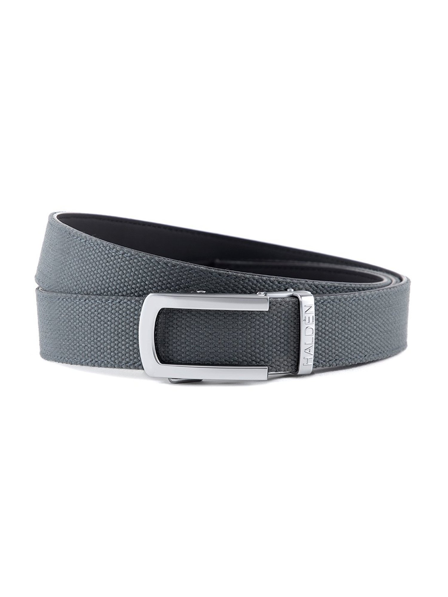 Halden Grey Woven Casual Belt With Classic Silver Matt Buckle