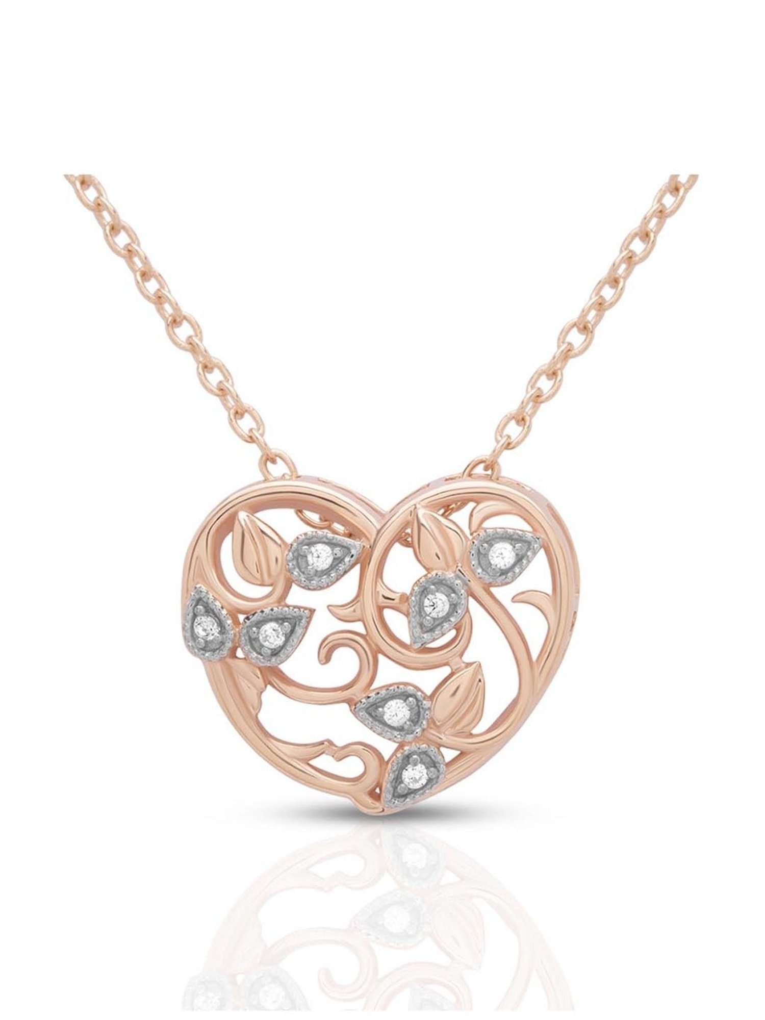 Anayra 92.5 Sterling Silver Heart Pendant with Chain for Women