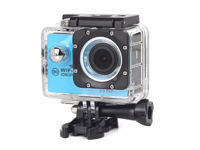 2.0 inch 1080P Action Camera Wifi 170 Degree Lens 50M Waterproof Pro Sport DV Bike Helmet Cam Mini Camcorder Blue Color Sports Cam