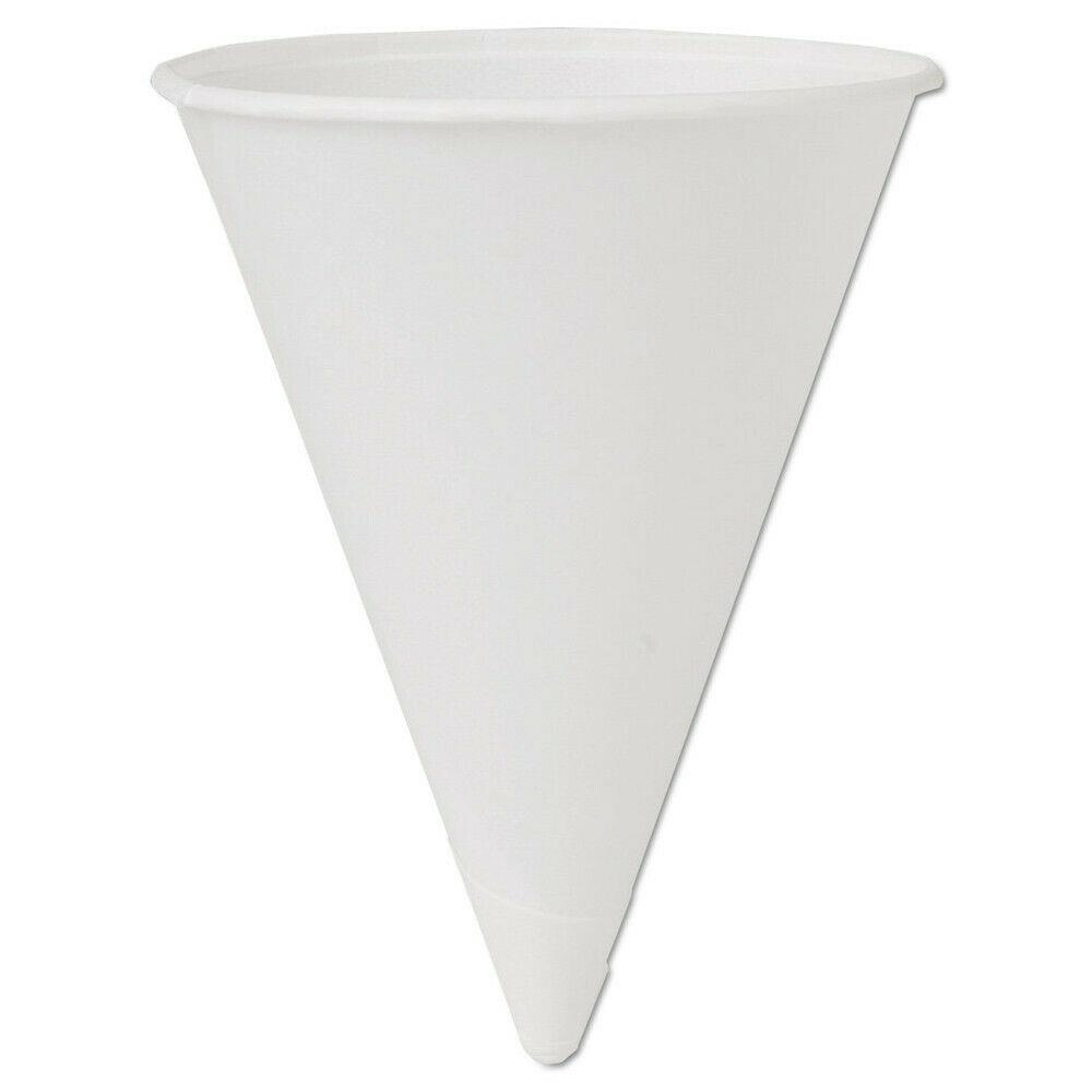 SOLO Cone Water Cups, Cold, Paper, 4oz, White, 200/bag, 25 Bags/carton 4BRCT NEW