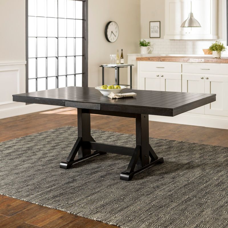 Wood Extendable Dining Table Antique Black - Saracina Home