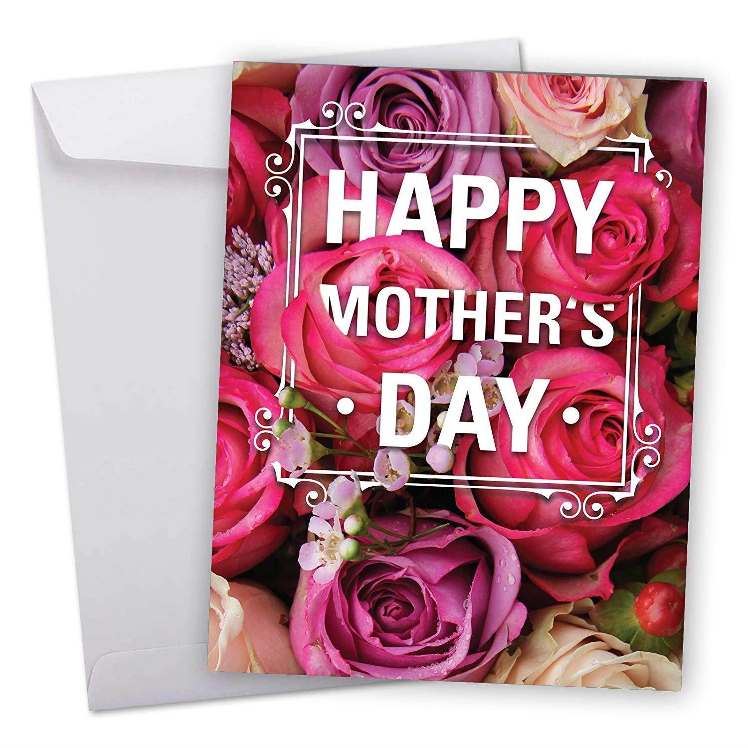 Jumbo Funny Mother's Day Card: Flowers for Mom With Envelope (Extra Large Version: 8.5'' x 11'') J3528MDG