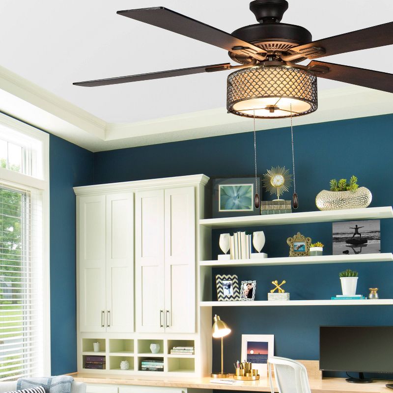 52" LED 5-Blade Bronzed Wave Lighted Ceiling Fan - River of Goods