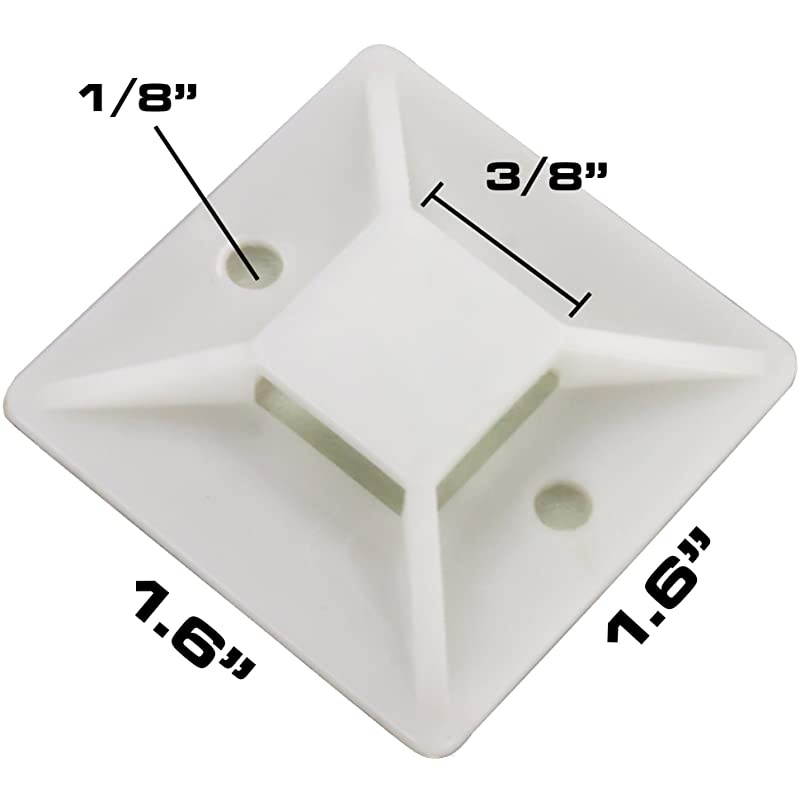 XLarge Cable Tie Mounts 100 Pack For Fast FrustrationFree Wire Management Anchor These Zip Tie Bases ToolsFree With Sticky Backs Or Use ScrewHoles For Permanent Hold