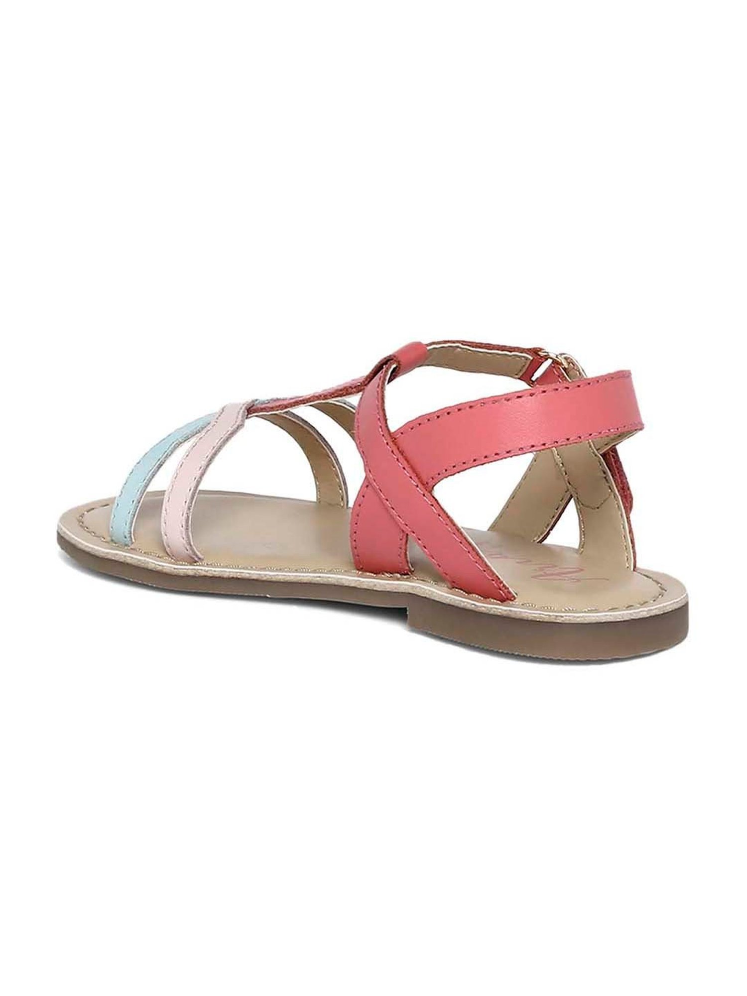 Aria Nica Kid's Play Date Pink & Blue Cross Strap Sandals