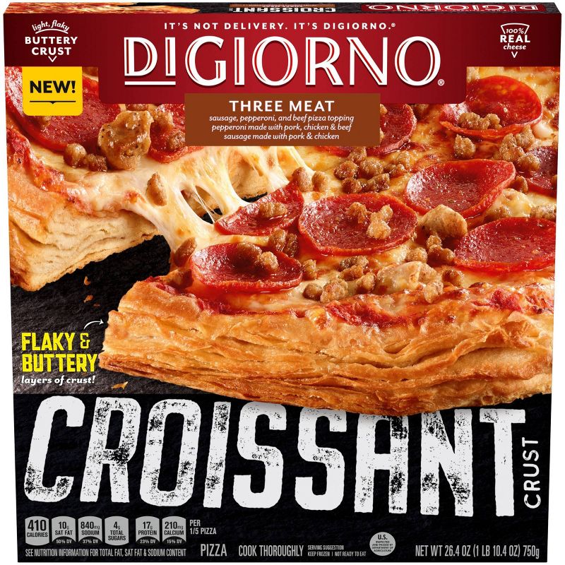 DiGiorno Croissant Crust Three Meat Frozen Pizza - 26.4oz