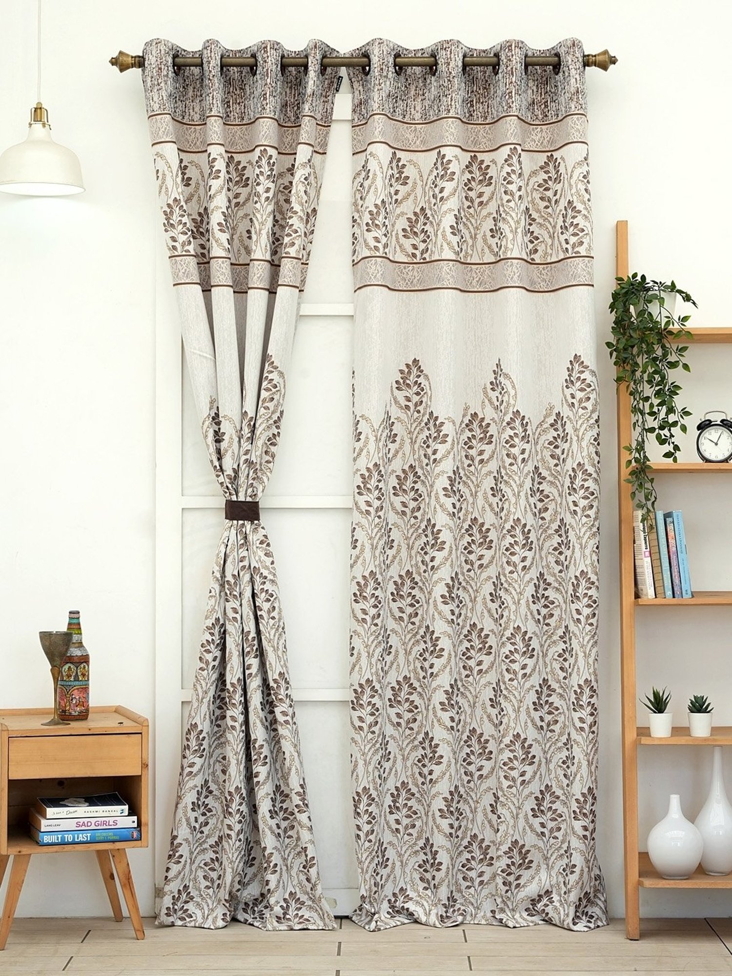 Ariana Small Panel Grey Polyester 5 ft Window Curtain